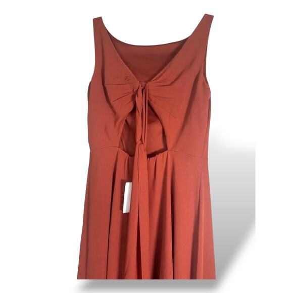 David’s Bridal Rust Maxi Bridesmaid Dress Size 12 Formal Wedding Guest Gown - Picture 3 of 5